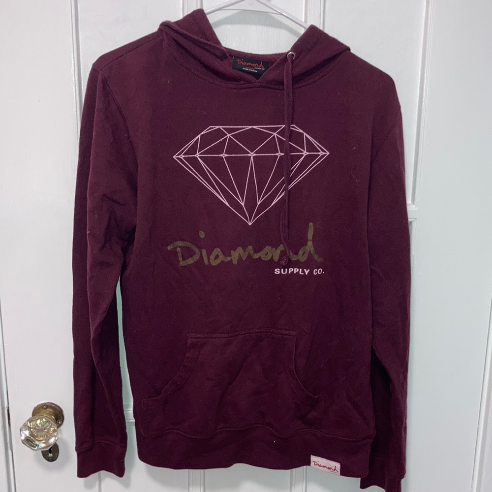 diamond supply co maroon hoodie